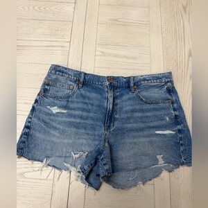 American Eagle Outfitters Light Blue Distressed Denim Cutoff Shorts